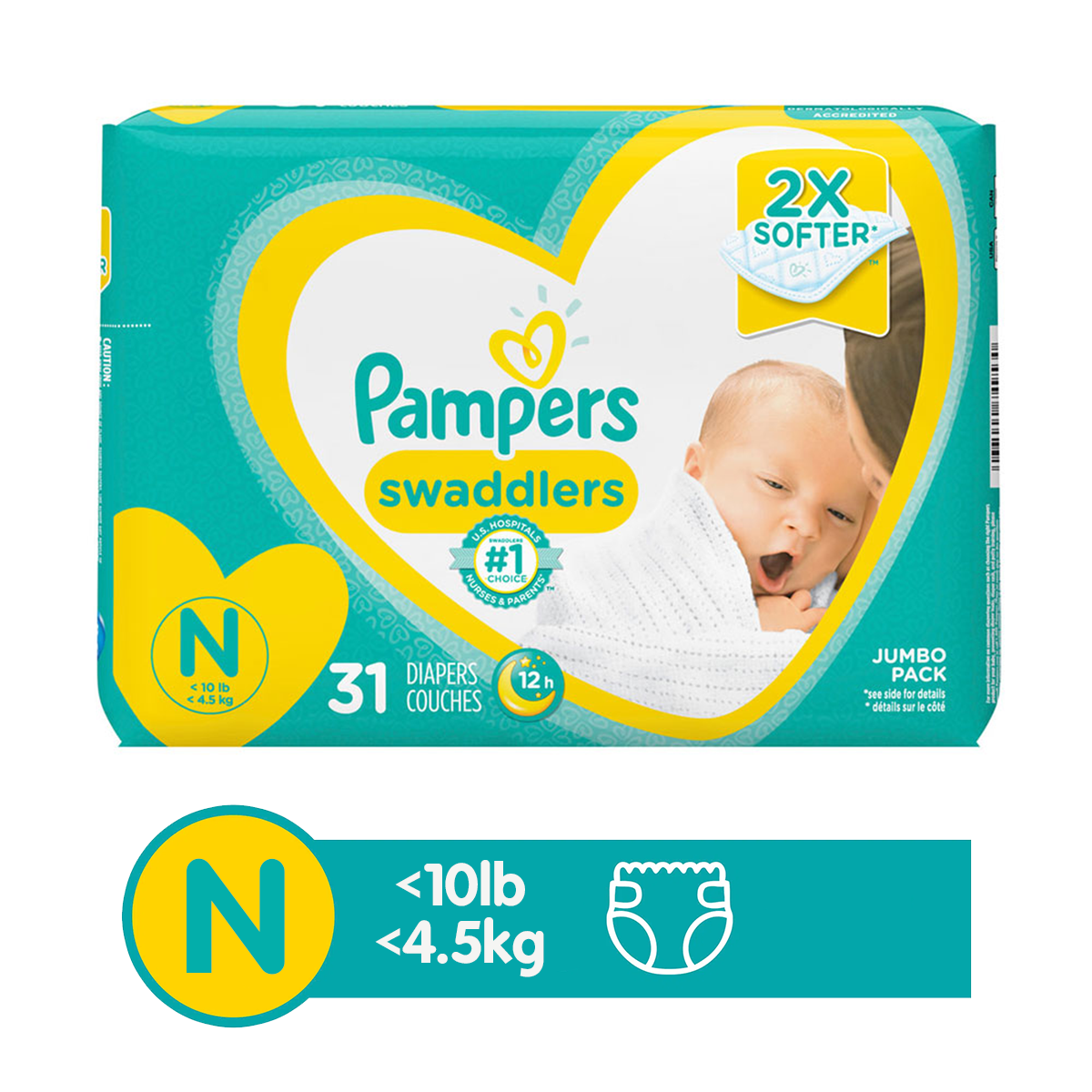  Pampers Swaddlers - Pañales para bebé recién nacido, paquete de  6 unidades : Bebés